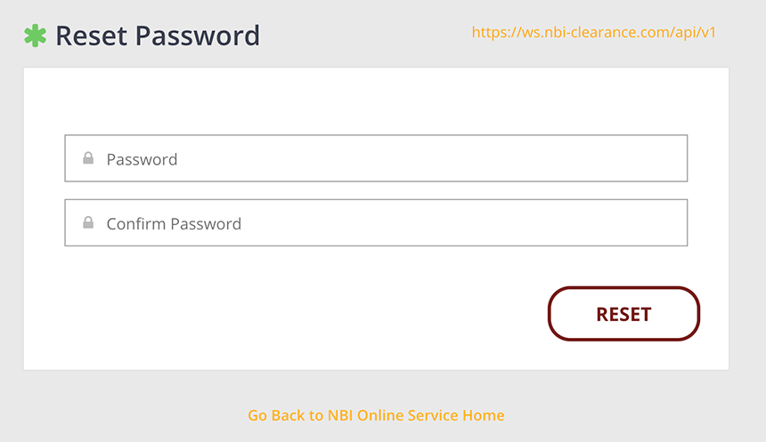 Nominate a new and secure NBI Clearance Online password